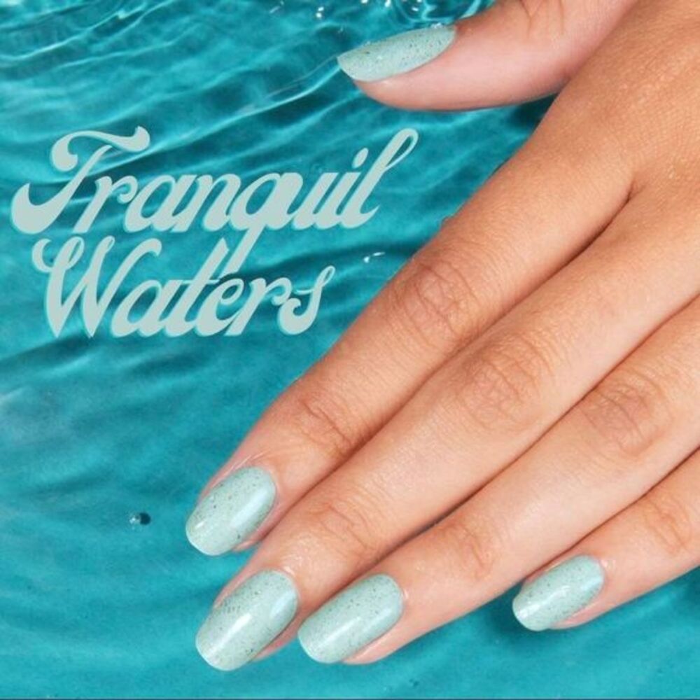 Color Street | Tranquil Waters a turquoise tone encrusted with iridescent flakes